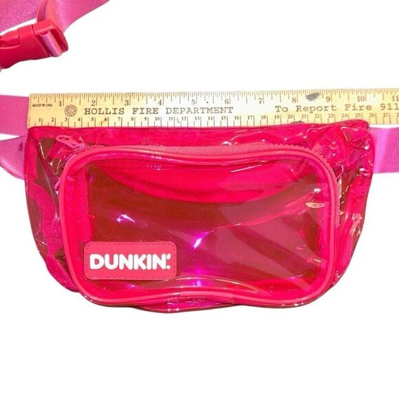Dunkin’ Donuts pink clear  fun Fanny Pack Cross Body Waist Bag zipper adjustable - Picture 4 of 7